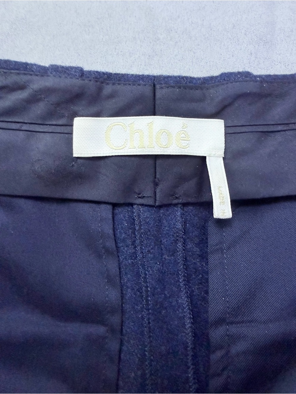 Chloe Women’s Wool Cashmere Trousers Abyss Blue Made in Italy - Picture 3 of 12